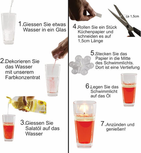 Schwimmlichter Kerzen Schwimmkerzen im Glas Duftkerzen DIY