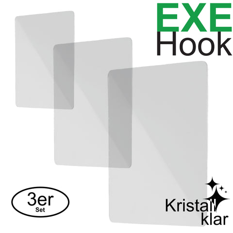 EXE-Hook 10x10cm Doppelseitiges Haft-Pad (3er Set)