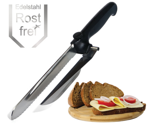 Coltello da pane con distanziale, coltello multiuso, tagliaverdure, acciaio inox, nero