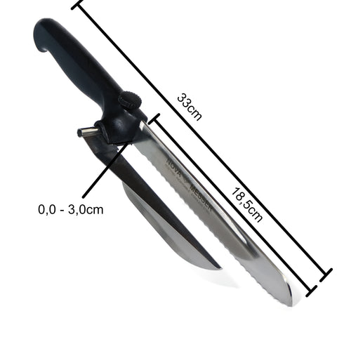 Coltello da pane con distanziale, coltello multiuso, tagliaverdure, acciaio inox, nero