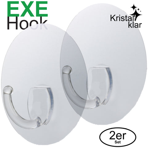 EXE-Hook wall hook XXL >5Kg round clear (set of 2)
