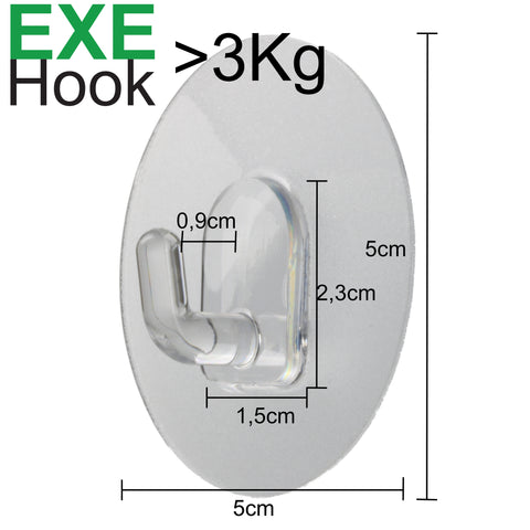 EXE-Hook Wandhaken XS rund klar >3Kg (5er Set)