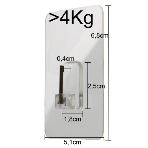 EXE-Hook Gardinenstangen Haken >4Kg (4er Set)