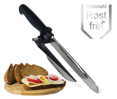 Coltello da pane con distanziale, coltello multiuso, tagliaverdure, acciaio inox, nero