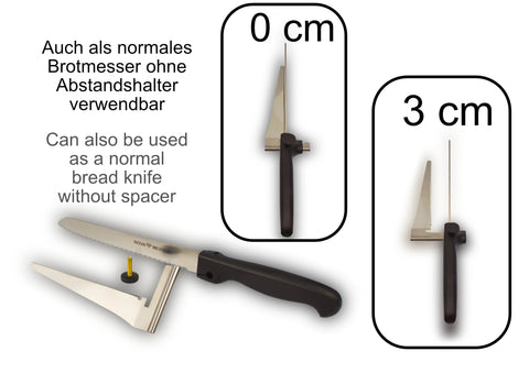 Coltello da pane con distanziale, coltello multiuso, tagliaverdure, acciaio inox, nero