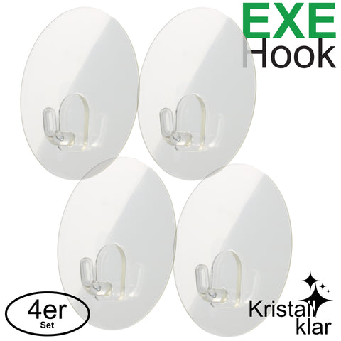 EXE-Hook wall hook S 4Kg round clear (set of 4)