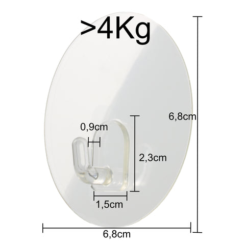 EXE-Hook wall hook S 4Kg round clear (set of 4)