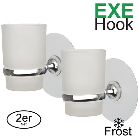 EXE-Hook toothbrush cup double set glass >5 kg (set of 2)