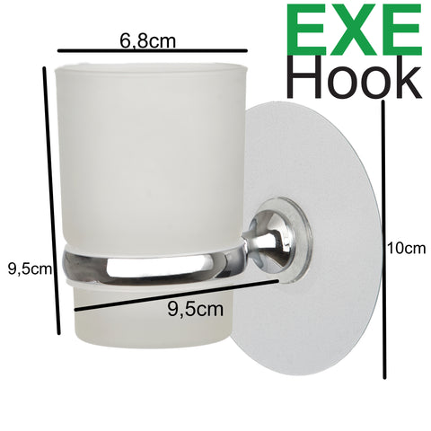 EXE-Hook toothbrush cup double set glass >5 kg (set of 2)